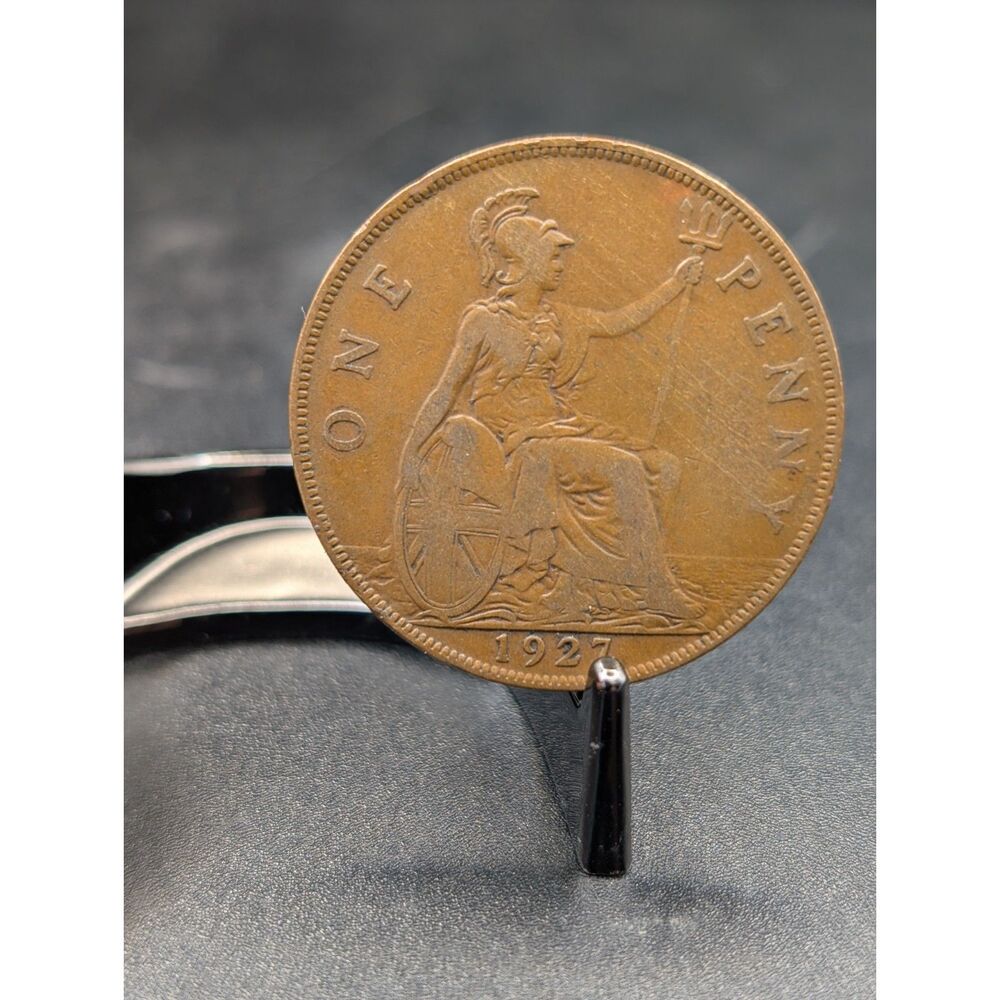 1927 Great Britain One Penny – Britannia Copper Coin – Pre‑Decimal UK